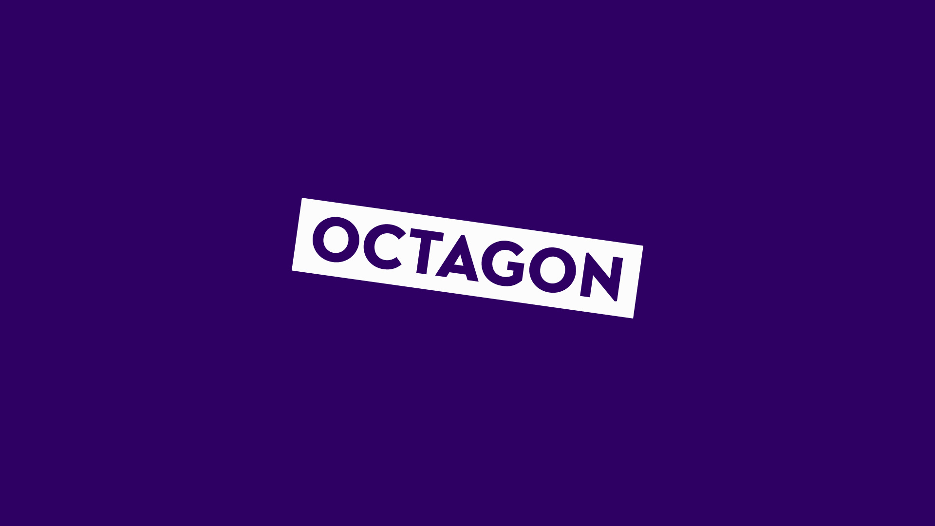 The Octagon logo features the logotype a rectangle box which is tilted at exactly 8 degrees.