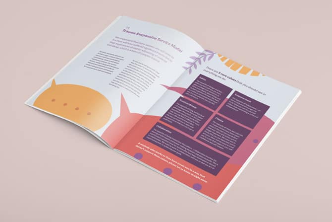 A double page spread from Stockport Women's Centre booklet